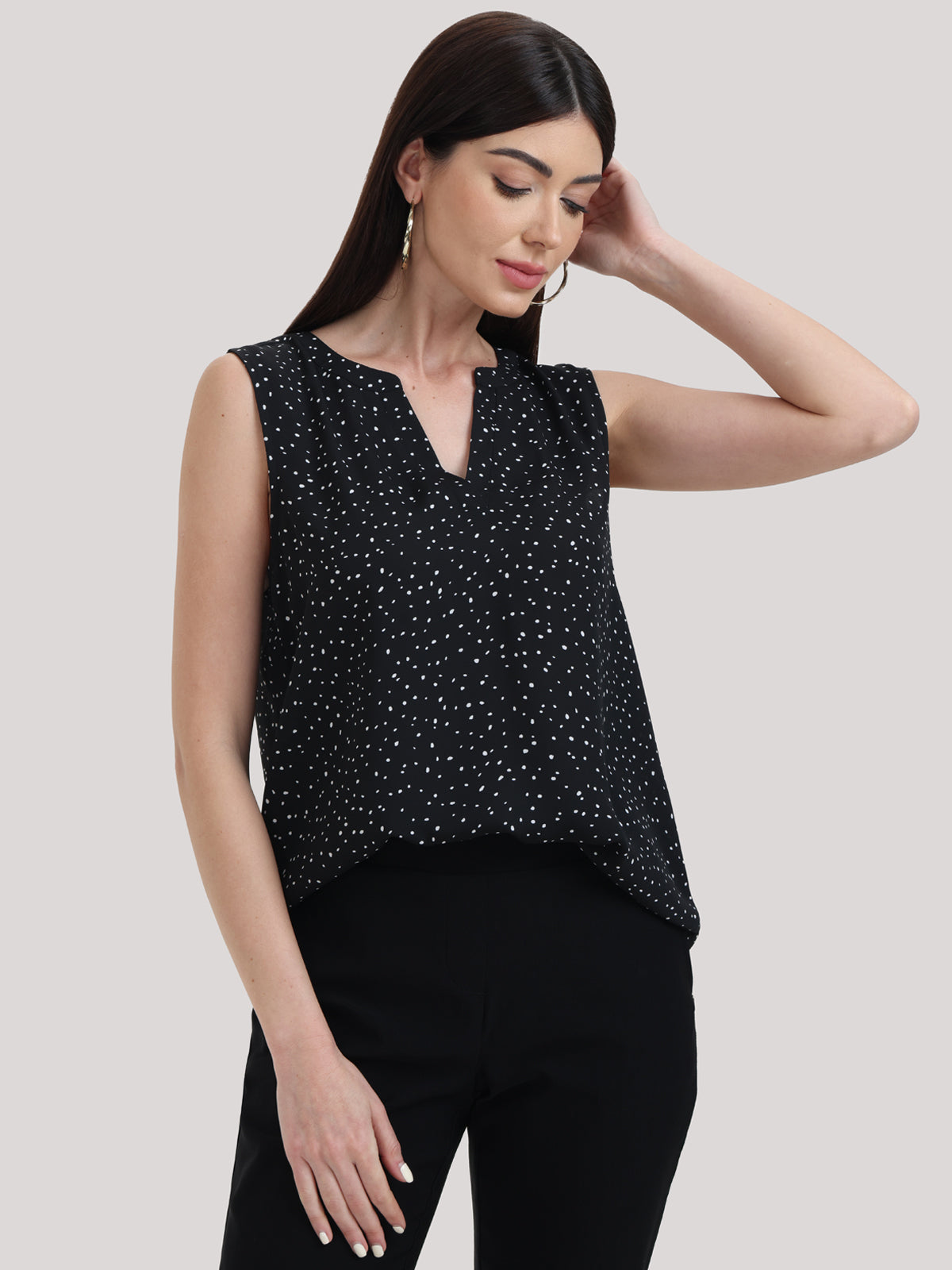 Polka Dot Sleeveless Top