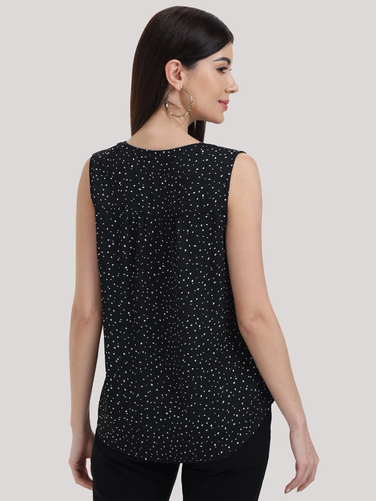 Polka Dot Sleeveless Top