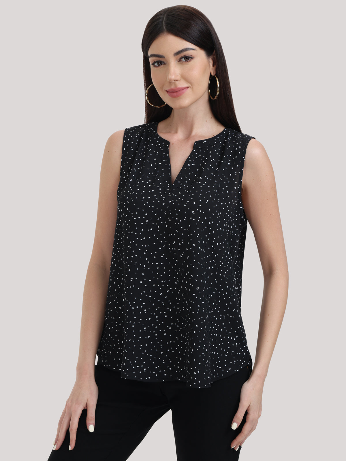 Polka Dot Sleeveless Top