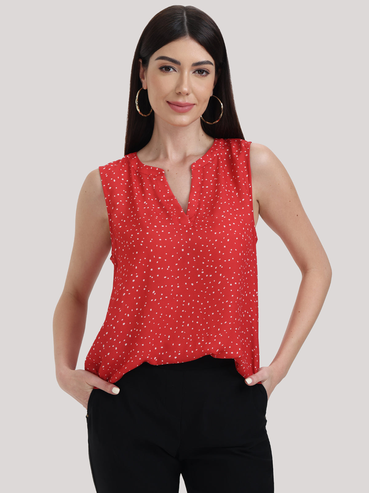 Polka Dot Sleeveless Top