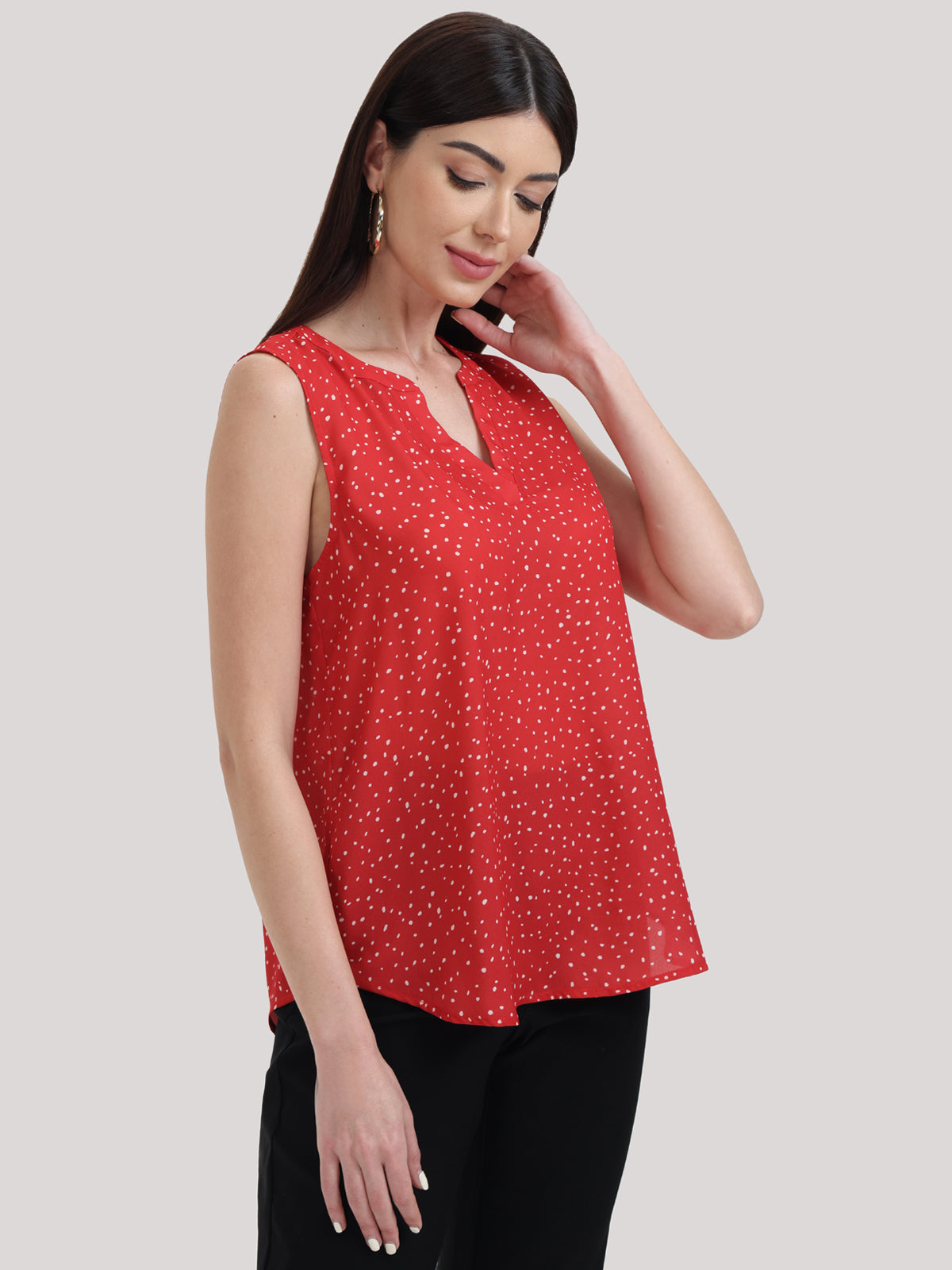 Polka Dot Sleeveless Top