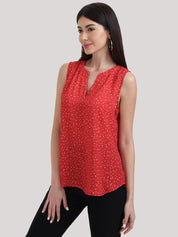 Polka Dot Sleeveless Top