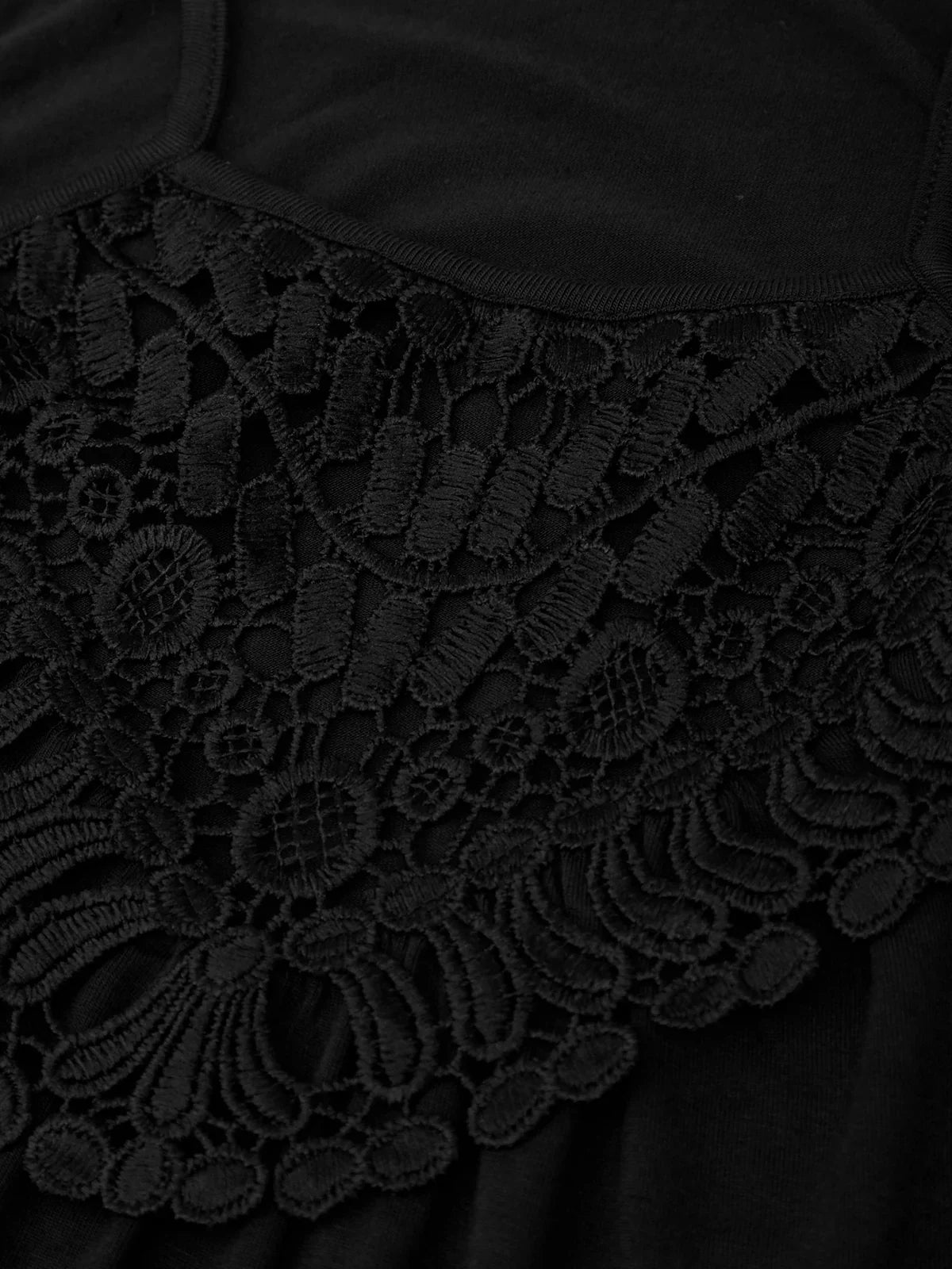 Close-up of black lace fabric