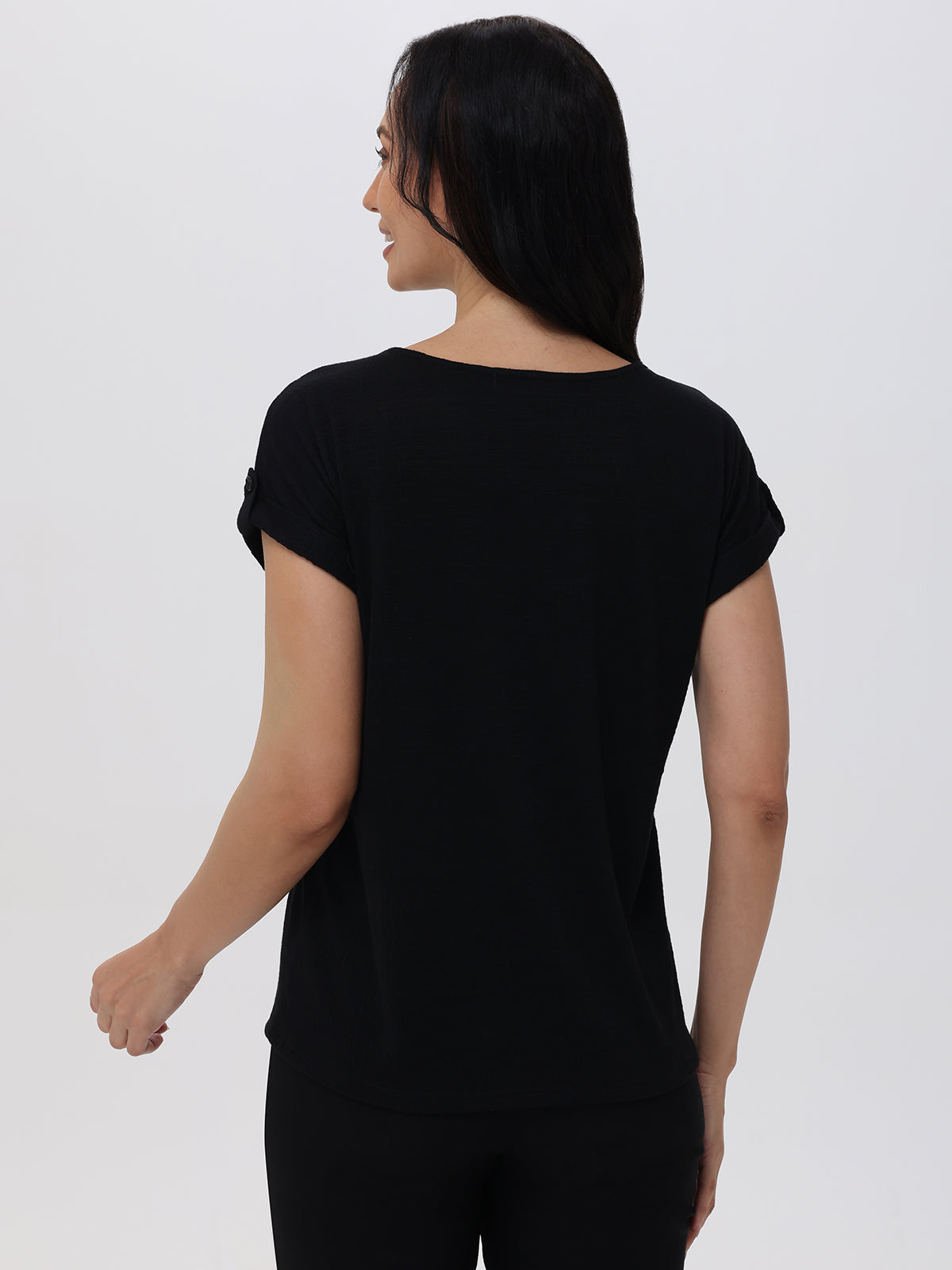 Drop Shoulder Knit Top