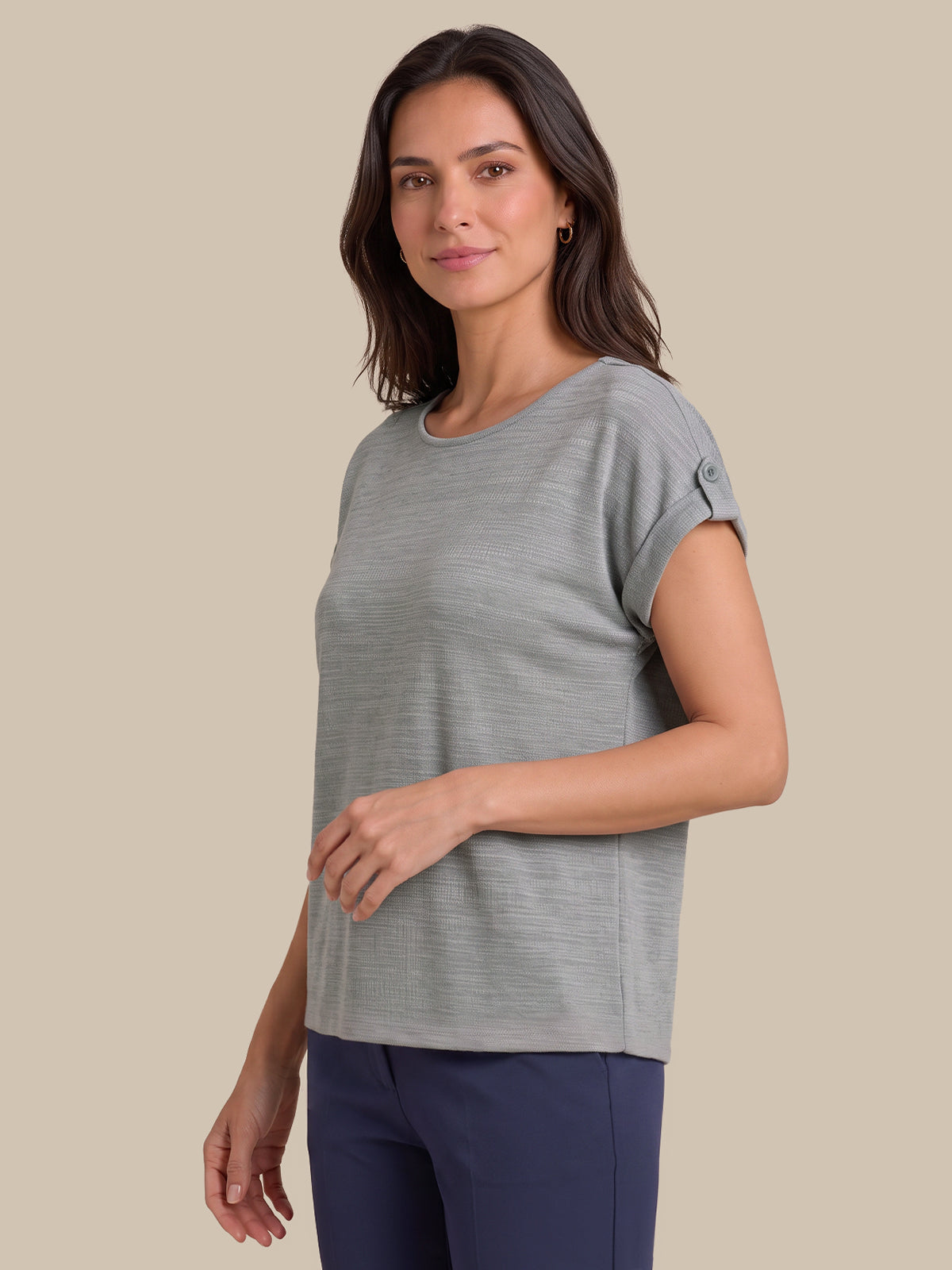Drop Shoulder Knit Top