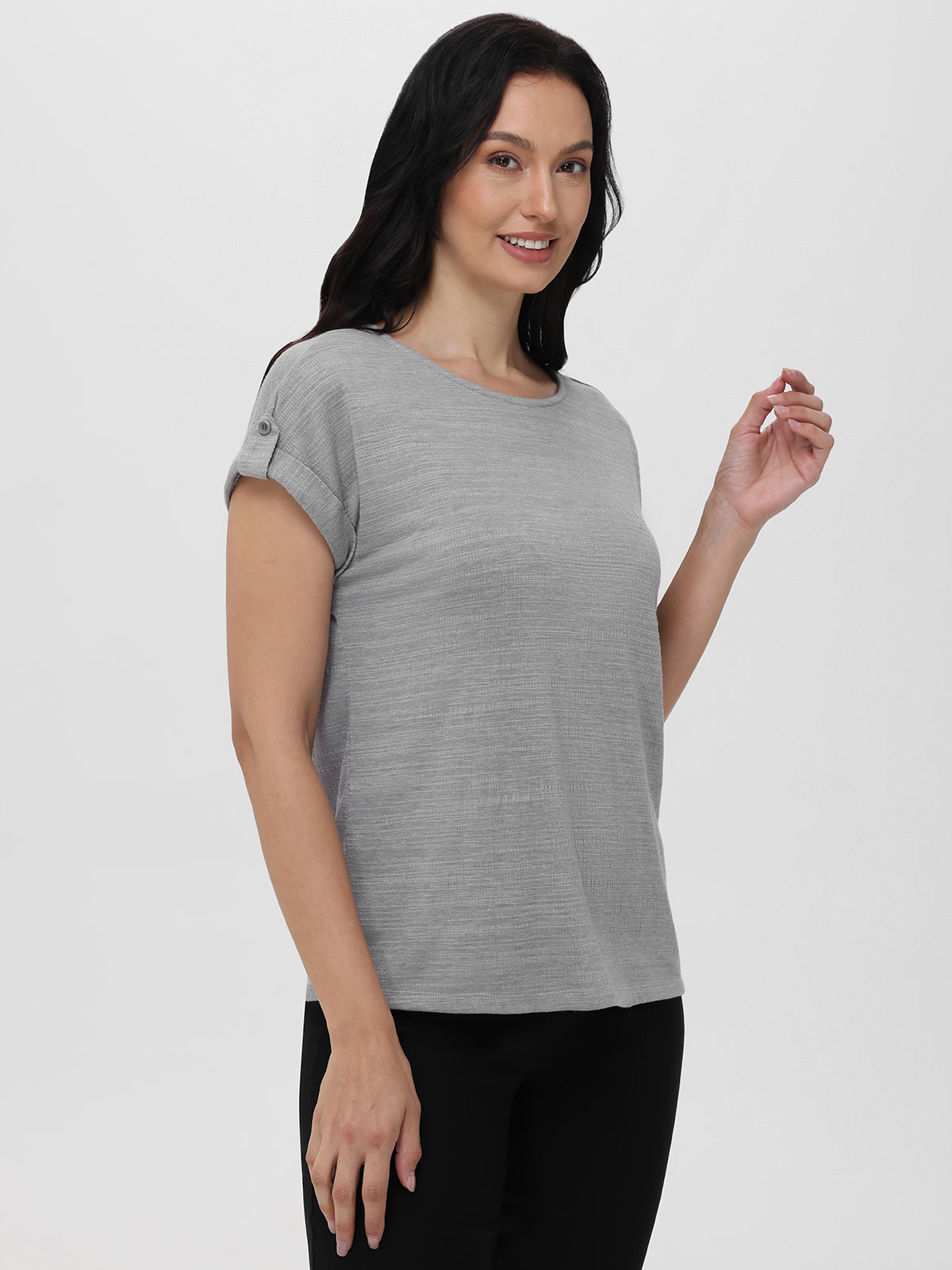 Drop Shoulder Knit Top