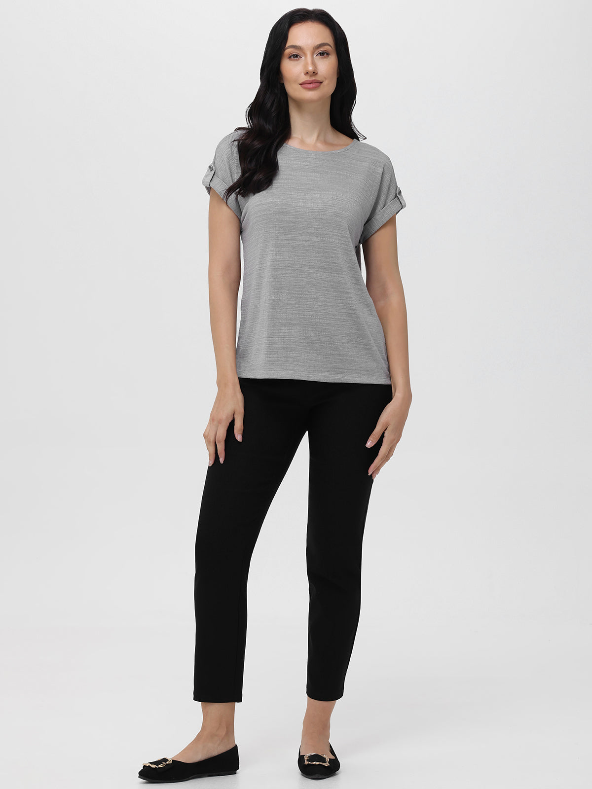 Drop Shoulder Knit Top