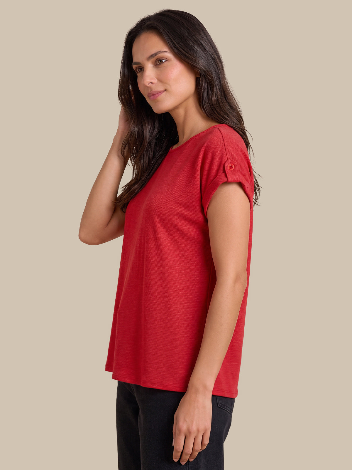 Drop Shoulder Knit Top