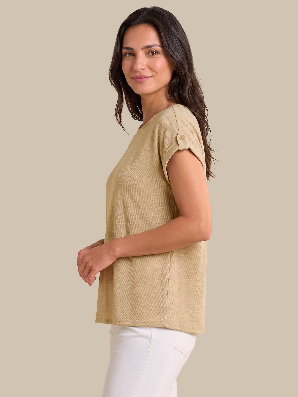 Drop Shoulder Knit Top