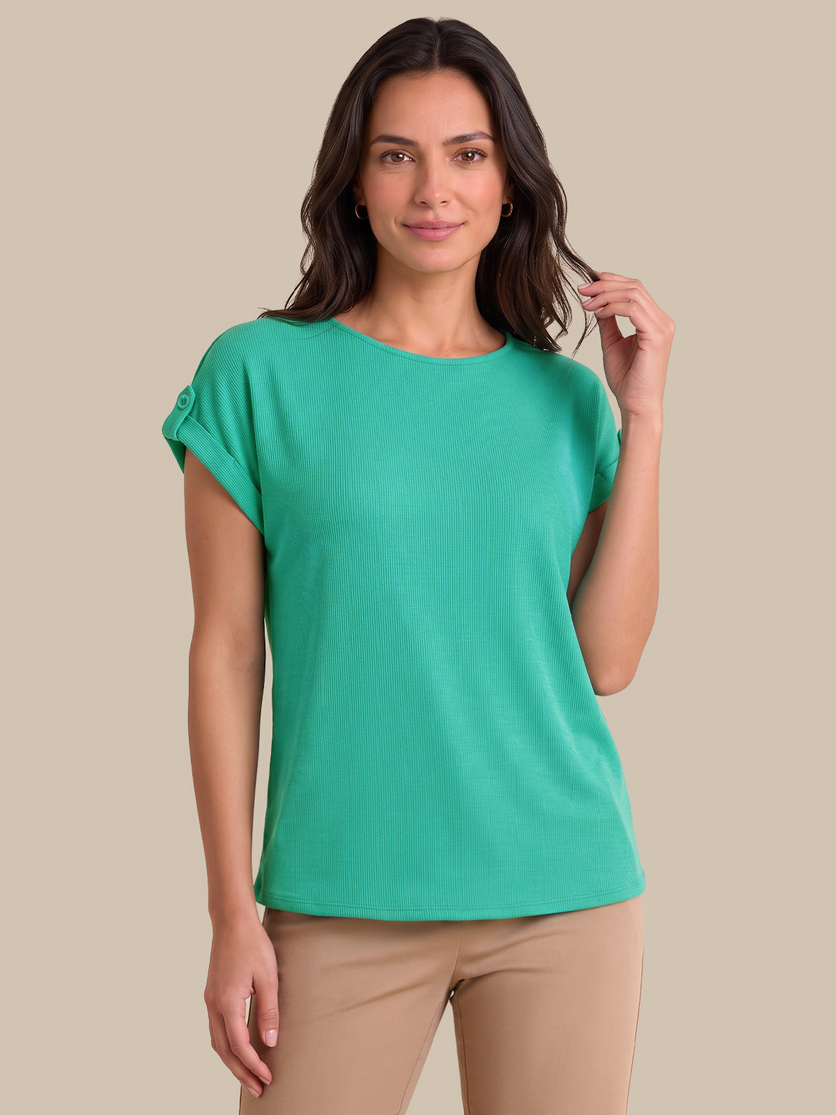 Drop Shoulder Knit Top