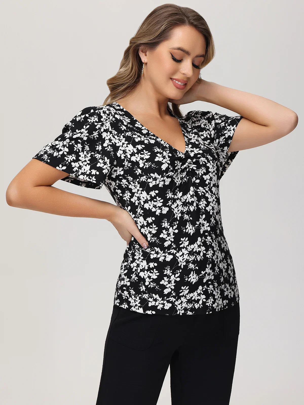 Floral Puff Sleeve Cool Top