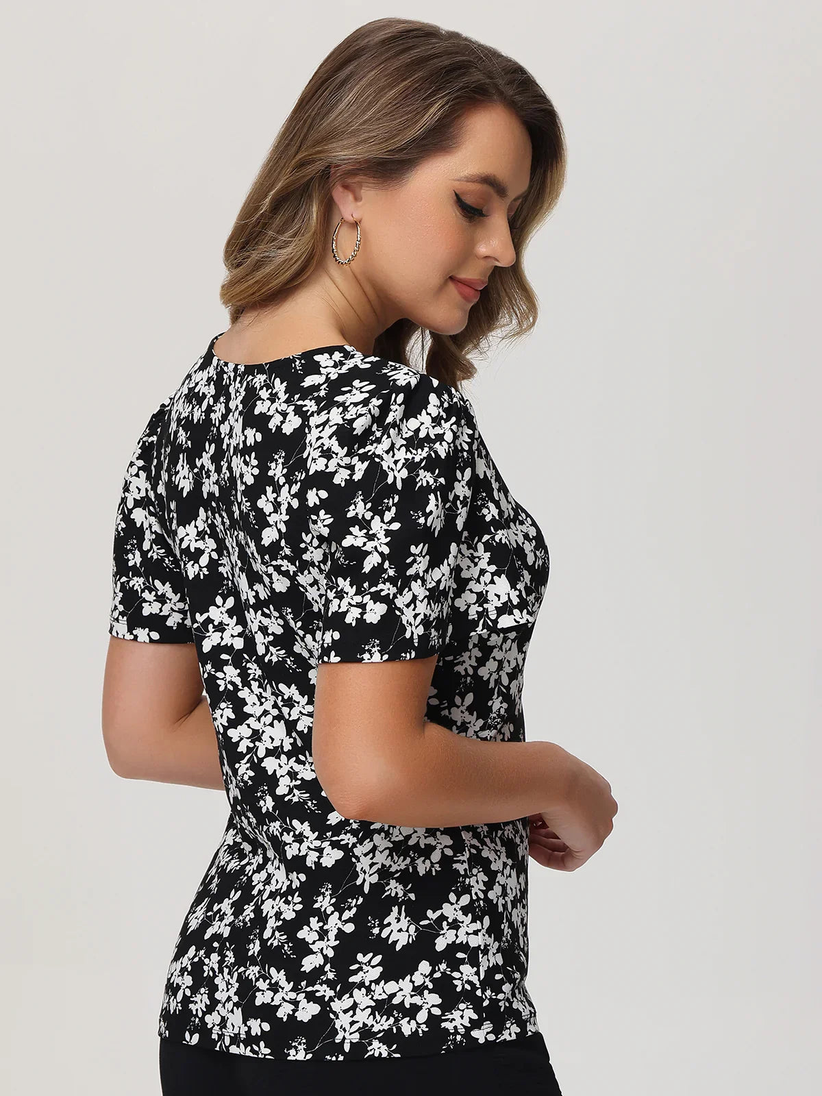 Floral Puff Sleeve Cool Top