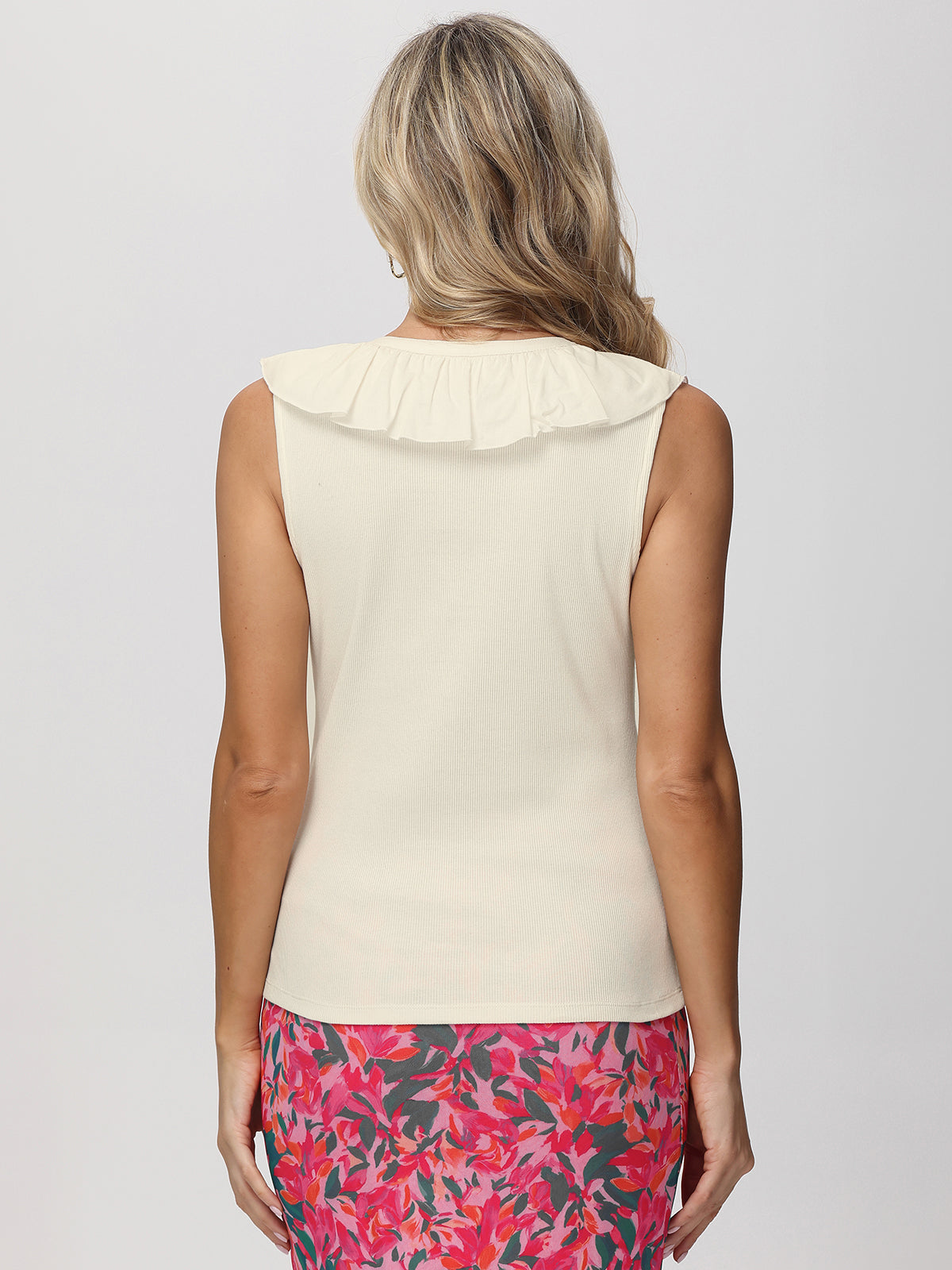 Ruffle Neck Knit Top