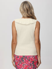 Ruffle Neck Knit Top