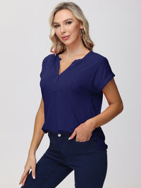 Y Neckline With Buttons Top