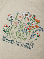 Beige fabric with floral design and 'Modern Victorian' text