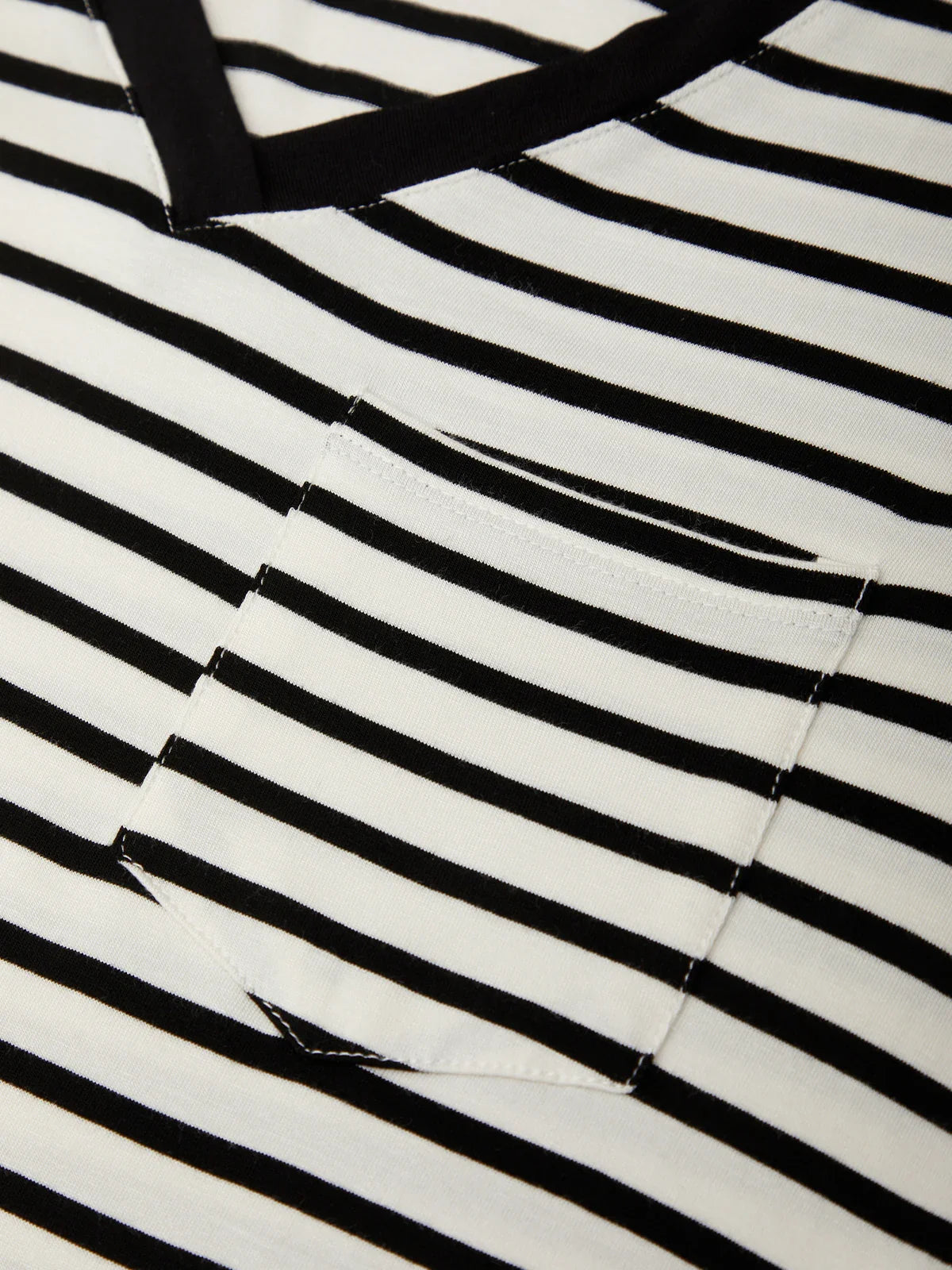 Stripe V-Neck Pocket Tee