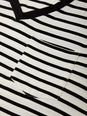Stripe V-Neck Pocket Tee