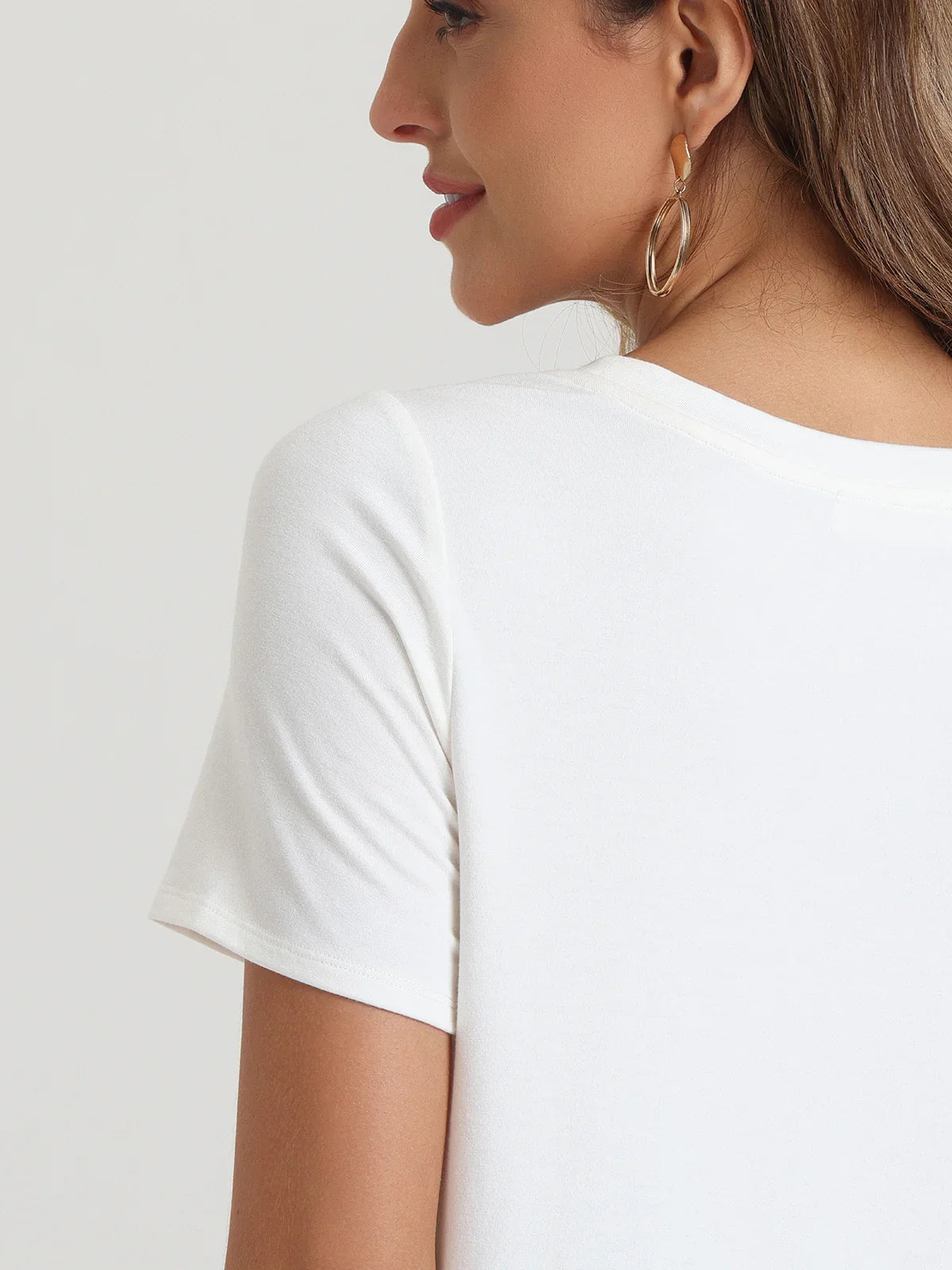Twist Hem Crewneck Top
