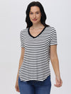 Stripe V-Neck Tee