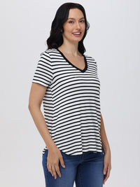 Stripe V-Neck Tee