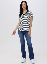 Stripe V-Neck Tee