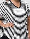 Plus Stripe V-Neck Tee