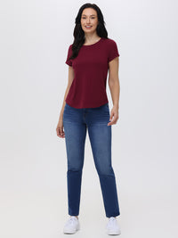 Straight Mid Rise Jean In Medium Wash