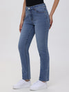 Petite Straight Mid Rise Jean In Light Wash