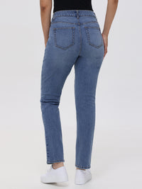 Petite Straight Mid Rise Jean In Light Wash