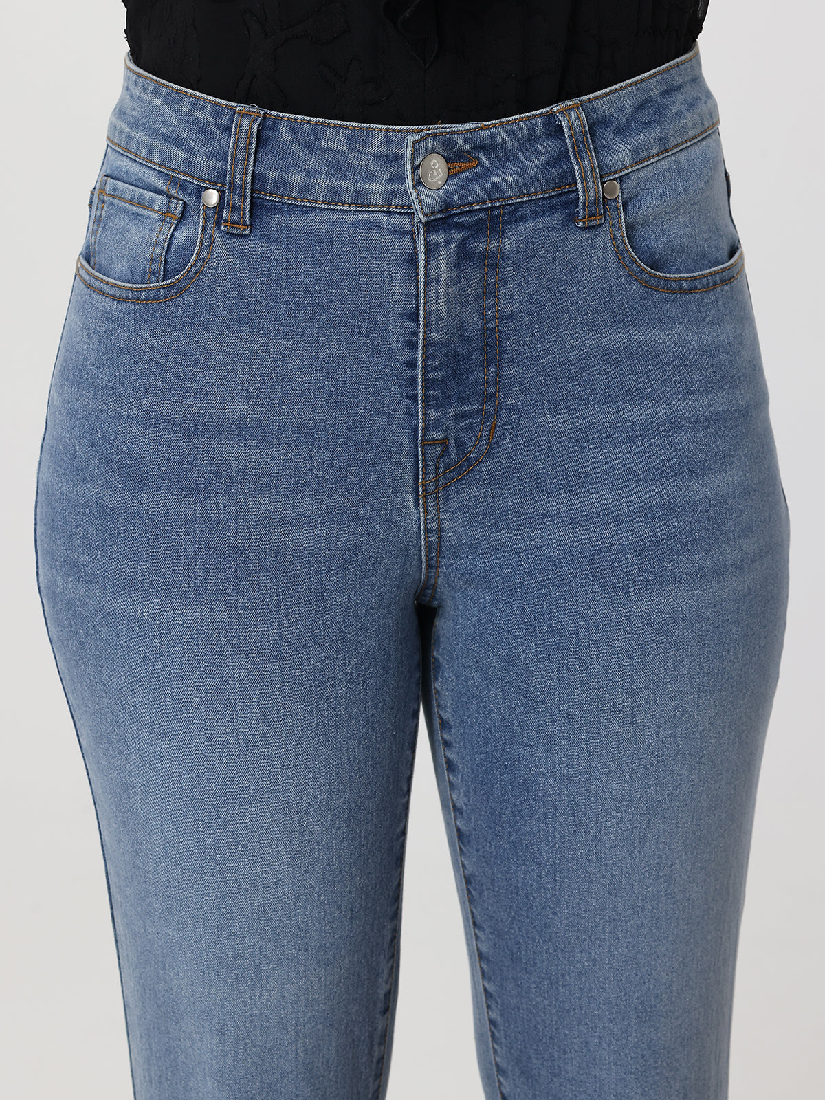 Blue jeans on a white background