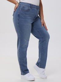 Plus Slim Straight High Rise Jean In Light Wash