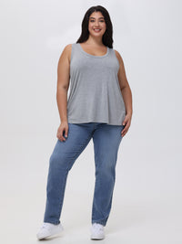 Plus Slim Straight High Rise Jean In Light Wash