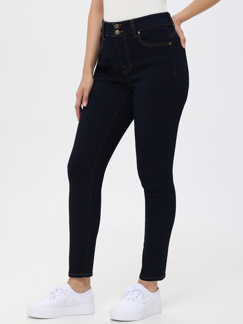 Petite Skinny Mid Rise Jean In Dark Wash