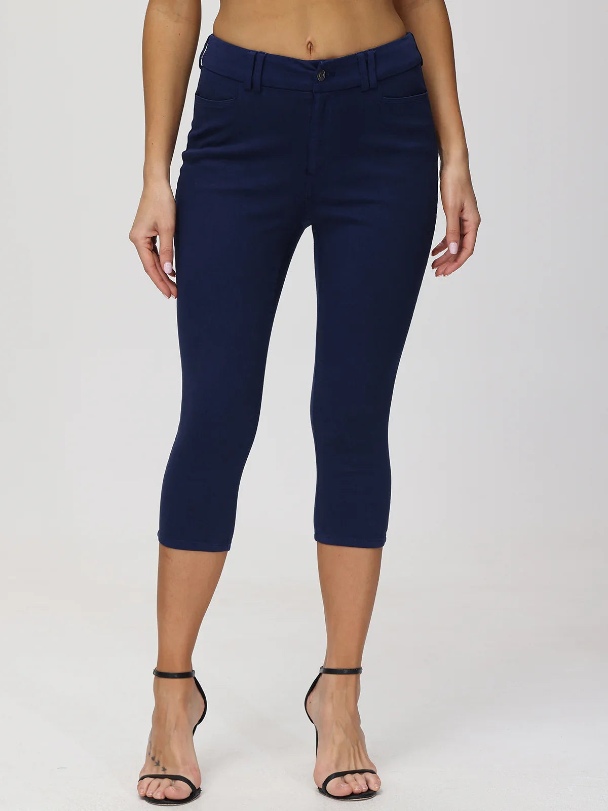 Mid Waist Capri Pants