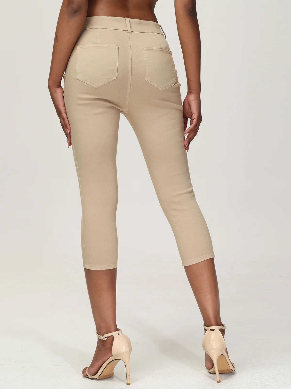 Mid Waist Capri Pants