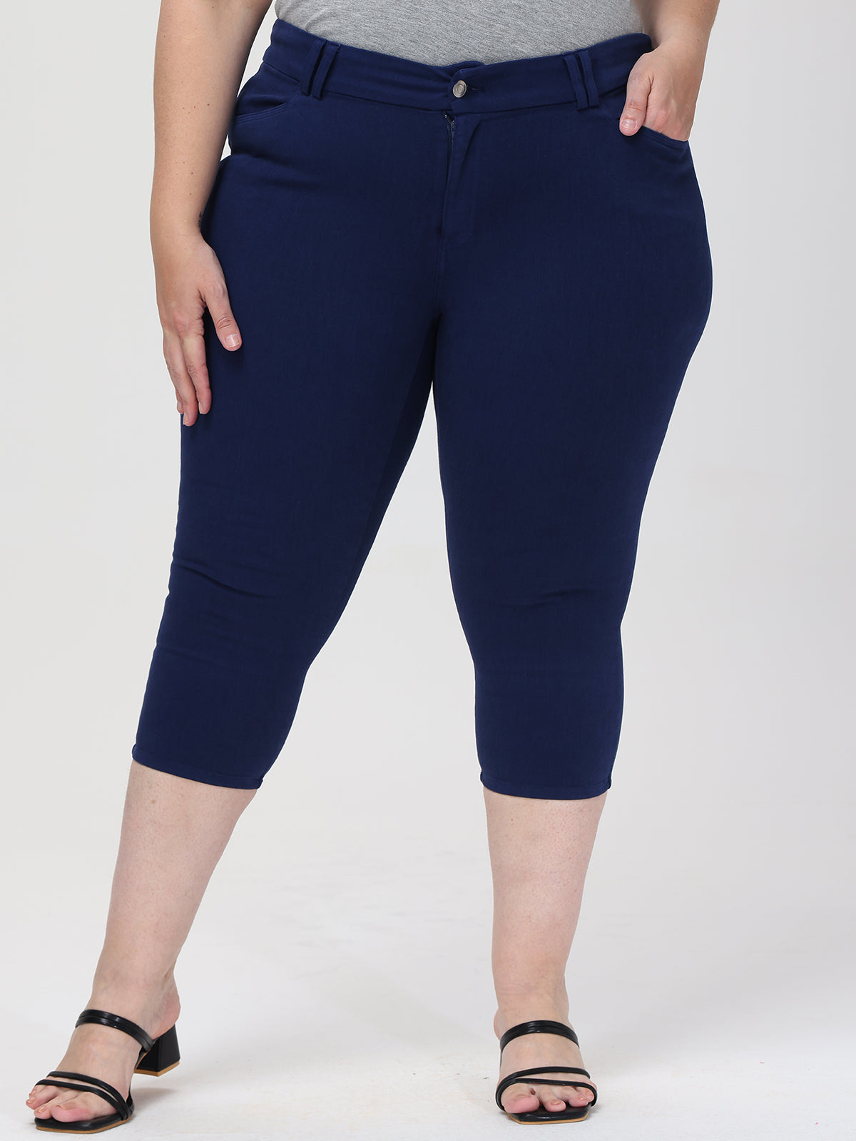 Plus High Waist Capri Pants