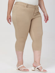 Plus High Waist Capri Pants