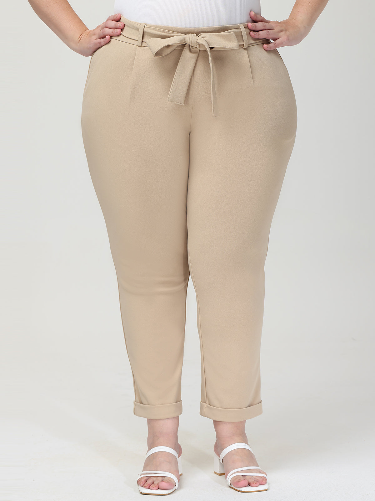 Plus Pull-On Tie Waist Pants