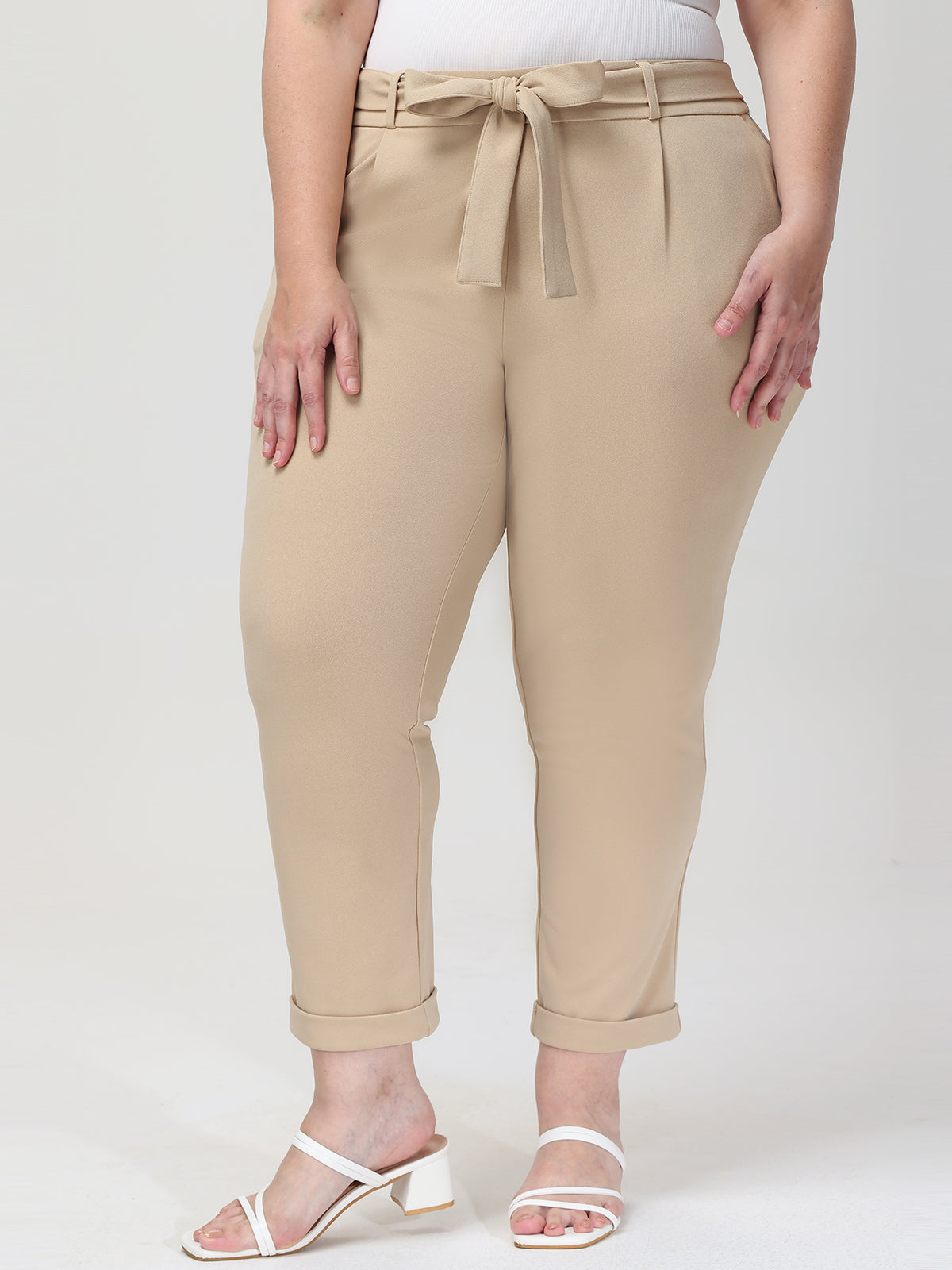 Plus Pull-On Tie Waist Pants