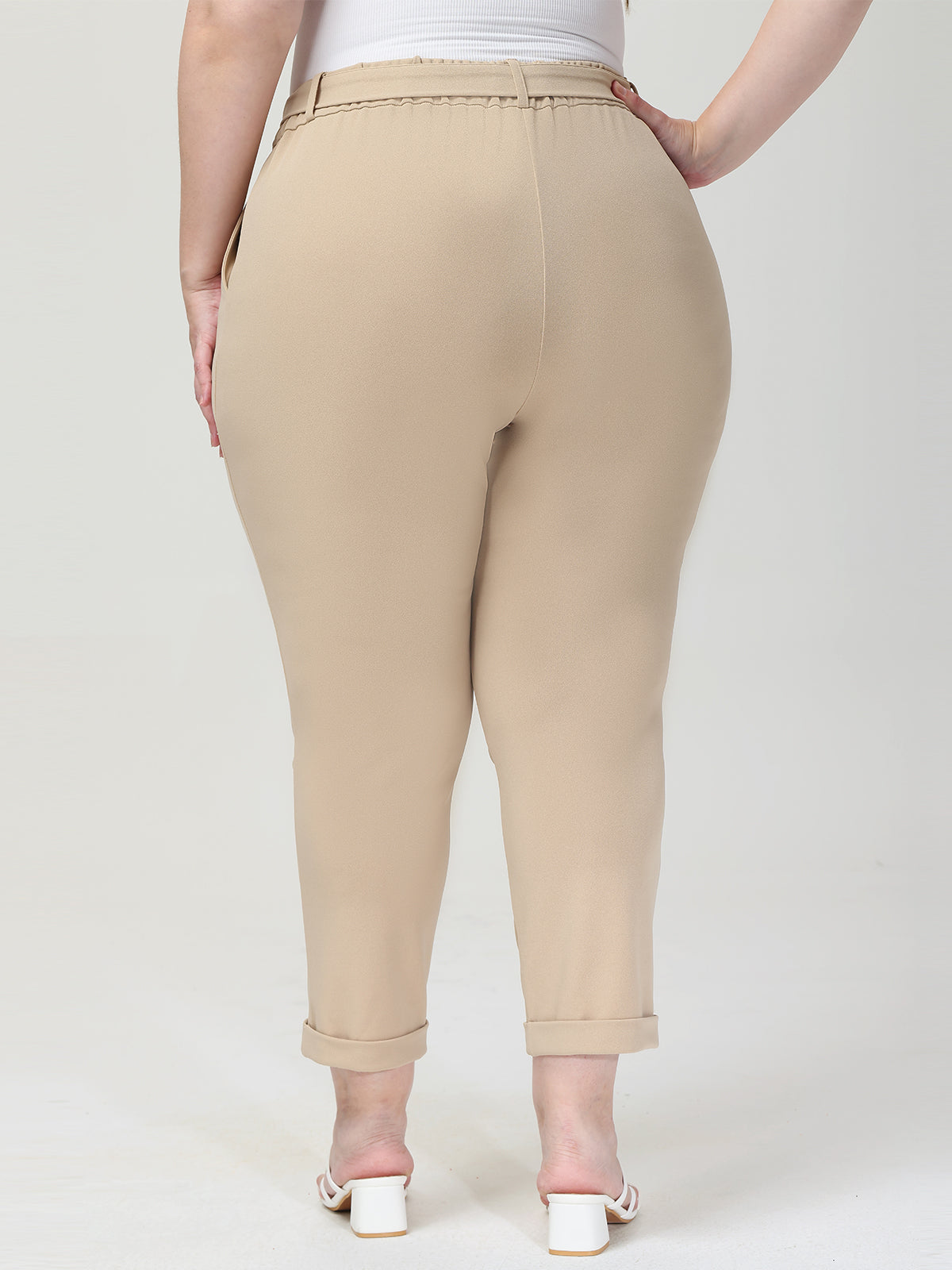 Plus Pull-On Tie Waist Pants