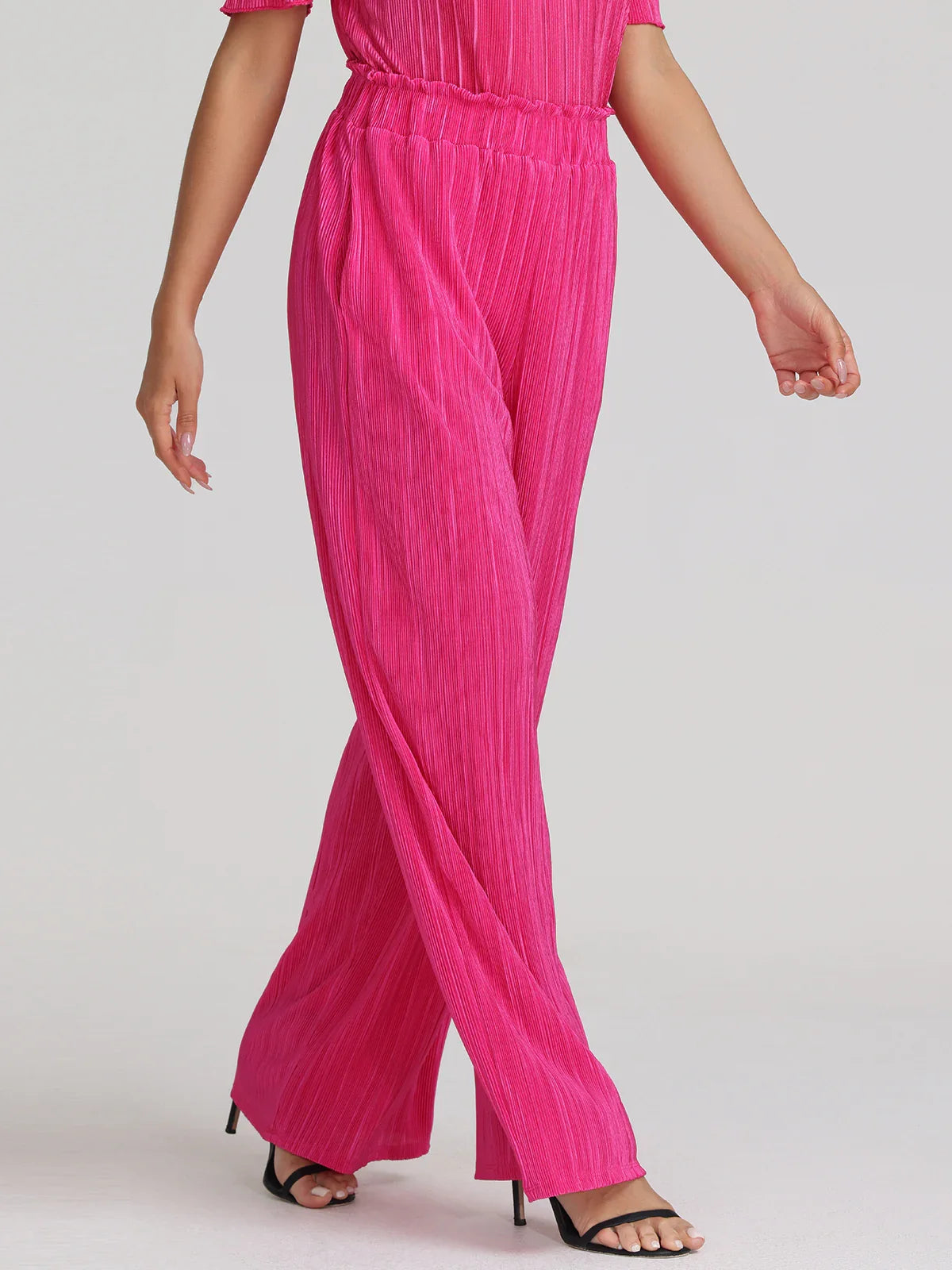 Plisse Wide Leg Pants