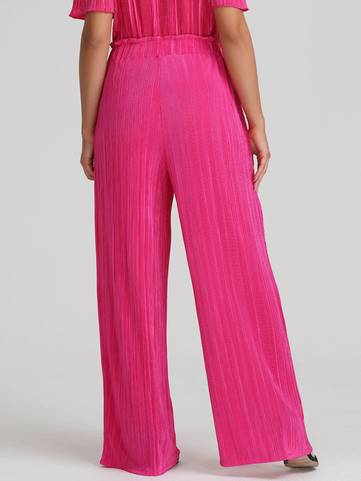 Plisse Wide Leg Pants