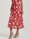 Floral Button Front Midi Skirt