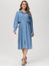 Button Front Batwing Sleeve Dress