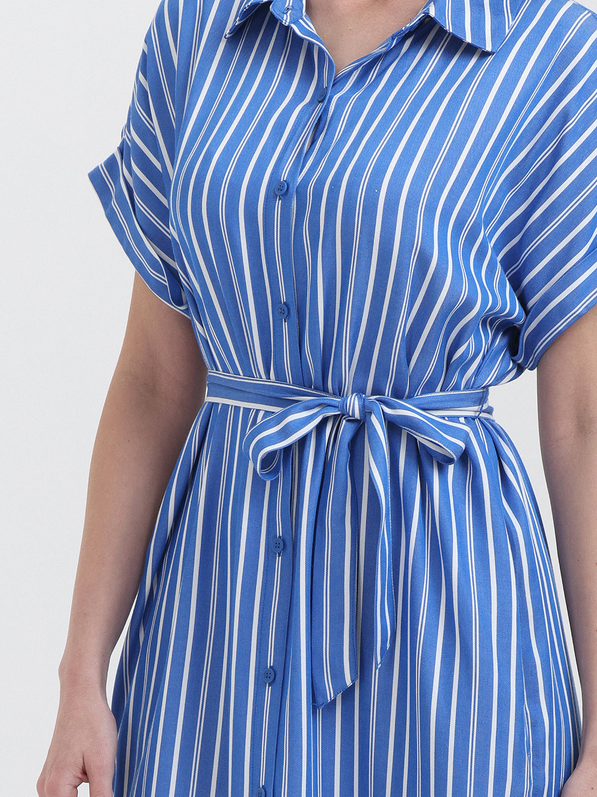 Stripe Belted Shirtdress