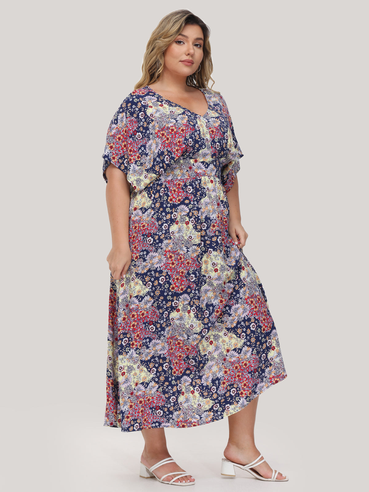 Floral Flutter Sleeve Maxi Dress