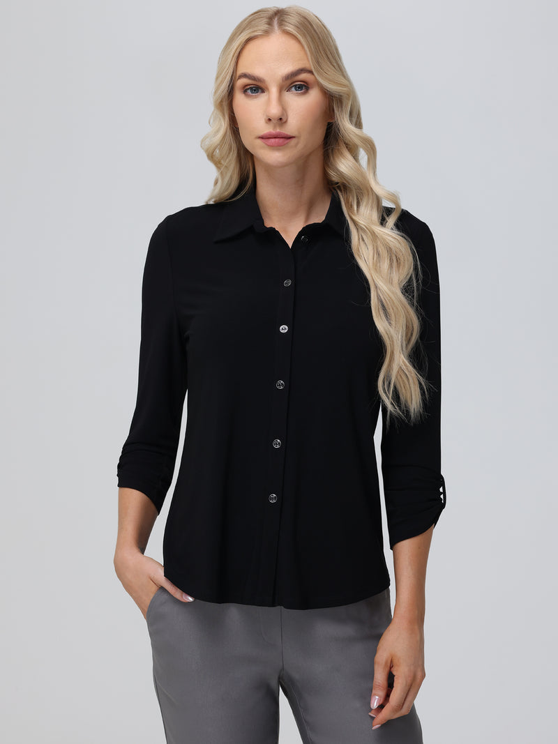 Tailored Button-Down Cool Blouse