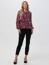 Floral Half Placket Button Blouse