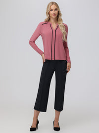 Piped Split Neck Cool Top